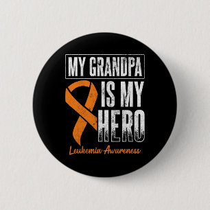 Badge Rond 5 Cm Mon grand-père Mon héros Leucémie Cancer Leucémie