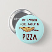 Badge Rond 5 Cm Mon groupe alimentaire favori est la pizza (Devant & derrière)
