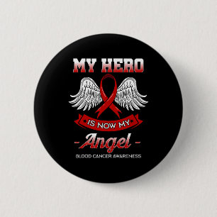 Badge Rond 5 Cm Mon héros est maintenant mon ange cancer du sang t