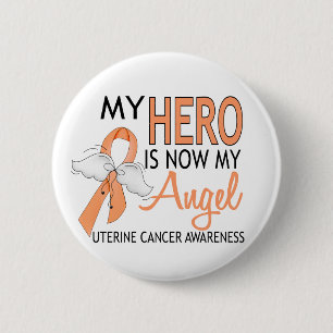 Badge Rond 5 Cm Mon héros est mon Cancer utérin d'ange