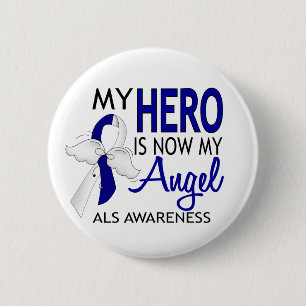 Badge Rond 5 Cm Mon héros est mon SAL d'ange