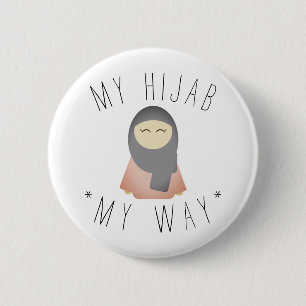 Badge Rond 5 Cm mon hijab bouton Pinback fille musulmane cadeau is