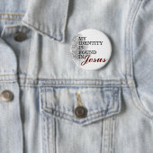 Badge Rond 5 Cm Mon identité est trouvée en Jésus (En situation)
