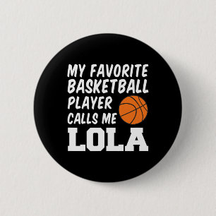 Badge Rond 5 Cm Mon Joueur Bysketbyll favori m'appelle Lola Filipi