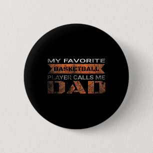 Badge Rond 5 Cm Mon Joueur Bysketbyll Favori M'Appelle Papa Fun Qu
