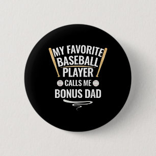 Badge Rond 5 Cm Mon Joueur De Baseball Favori M'Appelle Bonus Papa