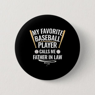 Badge Rond 5 Cm Mon Joueur De Baseball Préféré M'Appelle Père En D