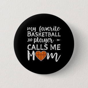 Badge Rond 5 Cm Mon Joueur De Basket Favori M'Appelle Maman Vintag