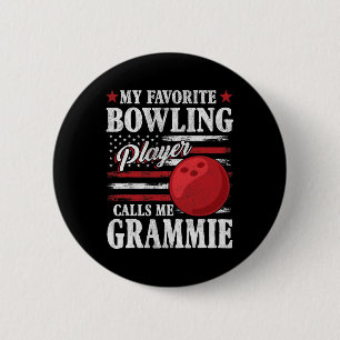 Badge Rond 5 Cm Mon Joueur De Bowling Favori M'Appelle Grammie Usa