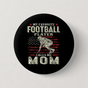 Badge Rond 5 Cm Mon Joueur De Football Favori M'Appelle Maman Us D