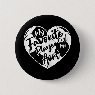 Badge Rond 5 Cm Mon Joueur Favori M'appelle Tante Soccer Heart
