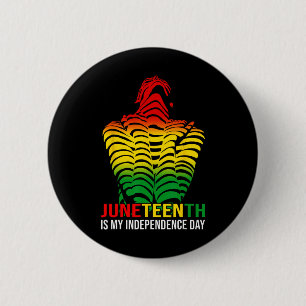 Badge Rond 5 Cm Mon Jour de l'Indépendance Afro-Américain Africain