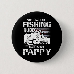 Badge Rond 5 Cm Mon meilleur compagnon de pêche m'appelle Pappy