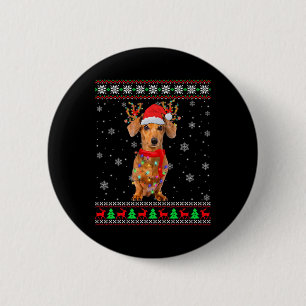 Badge Rond 5 Cm Mon mignon pyjama de Noël Chemise Dachshund Chien