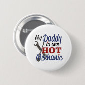 Badge Rond 5 Cm Mon papa est un mécanicien de chauffage (Devant & derrière)
