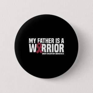 Badge Rond 5 Cm Mon père est un Guerrier Cerveau Aneurie Sensibili