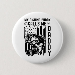 Badge Rond 5 Cm Mon pote de pêche m'appelle Papa Drapeau américain