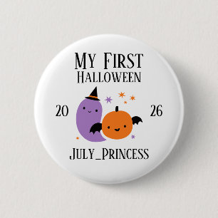 Badge Rond 5 Cm Mon Premier Ornement de Halloween Personnalisé