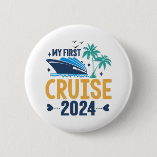 Badge Rond 5 Cm Mon premier voyage en mer 2024