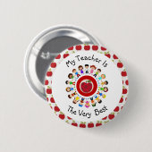 Badge Rond 5 Cm Mon professeur est le Pin de bouton le meilleur (Devant & derrière)