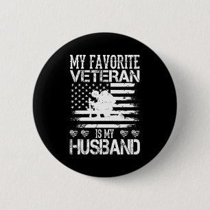 Badge Rond 5 Cm Mon vétéran préféré mon mari vétérans militaires d