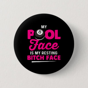 Badge Rond 5 Cm Mon Visage De Piscine C'Est Mon Billard De Repos