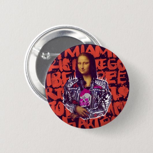 Badge Rond 5 Cm Mona Lisa (Devant & derrière)