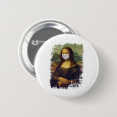 Badge Rond 5 Cm Mona Lisa Avec Masque (Devant & derrière)