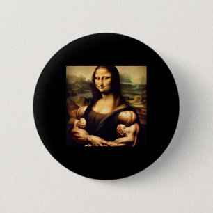 Badge Rond 5 Cm Mona Lisa Bodybuilding Drôle cadeau