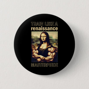 Badge Rond 5 Cm Mona Lisa Bodybuilding Muscle Gym Poids Wo