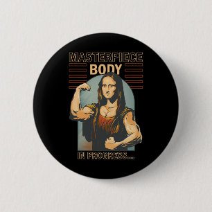 Badge Rond 5 Cm Mona Lisa Bodybuilding Muscle Gym Poids Wo