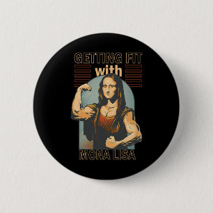 Badge Rond 5 Cm Mona Lisa Bodybuilding Muscle Gym Poids Wo