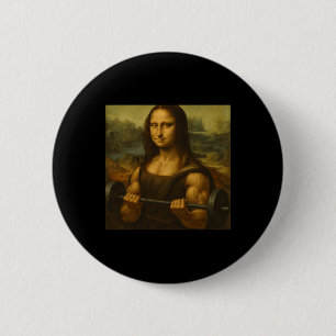 Badge Rond 5 Cm Mona Lisa Poids de levage Forts gains d'art Bodybu