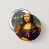 Badge Rond 5 Cm Mona Lisa With Puzzle (Devant & derrière)