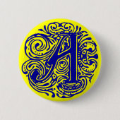 Badge Rond 5 Cm Monarchia bleu "A" (Devant)