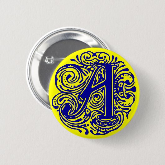 Badge Rond 5 Cm Monarchia bleu "A" (Devant & derrière)