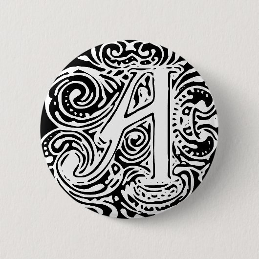 Badge Rond 5 Cm Monarchia White Letter "A" (Devant)