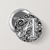 Badge Rond 5 Cm Monarchia White Letter "A" (Devant & derrière)