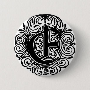 Badge Rond 5 Cm Monarchie "E"