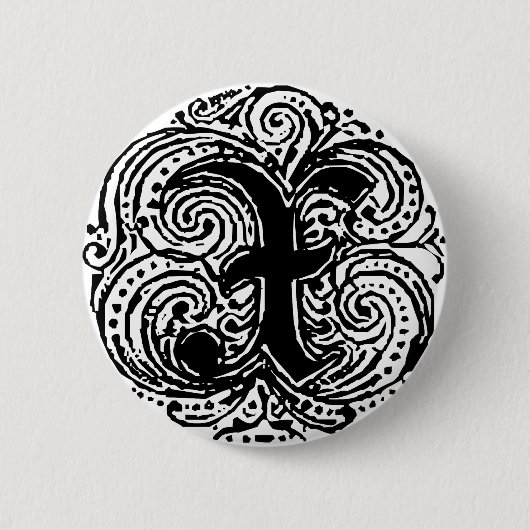 Badge Rond 5 Cm Monarchie "X" (Devant)