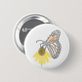 Badge Rond 5 Cm Monarque papillon et Black Eyed Susan (Devant & derrière)