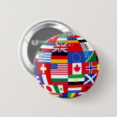 Badge Rond 5 Cm Monde de bouton de drapeaux (Devant & derrière)