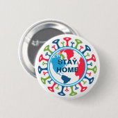 Badge Rond 5 Cm Monde pandémique du virus de Corona (Devant & derrière)