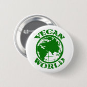 Badge Rond 5 Cm Monde végétalien (Devant & derrière)