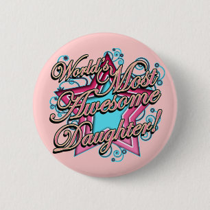 Badge Rond 5 Cm Mondes la plupart de fille impressionnante