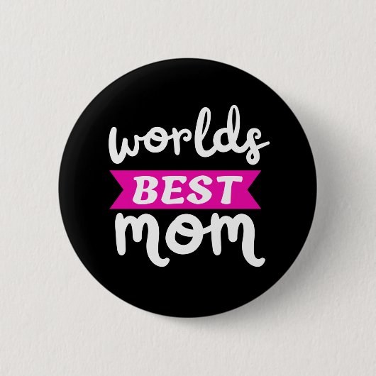 Badge Rond 5 Cm Mondes meilleure maman (Devant)