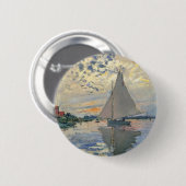 Badge Rond 5 Cm Monet Sailboat Français Impressionnisme Art classi (Devant & derrière)