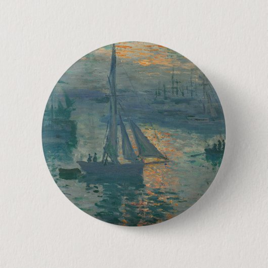 Badge Rond 5 Cm Monet Sunrise Marine Impressionnisme peinture (Devant)