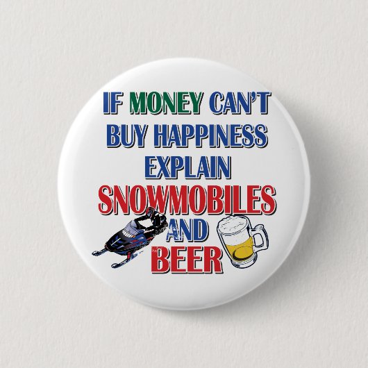 Badge Rond 5 Cm Money-Beer-Snowmobile (Devant)