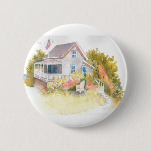 Badge Rond 5 Cm Monhegan Cottage J Kilburn